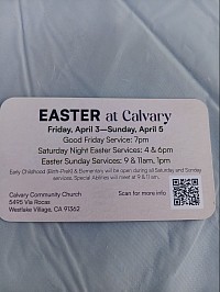 Calvary Westlake Church invitation